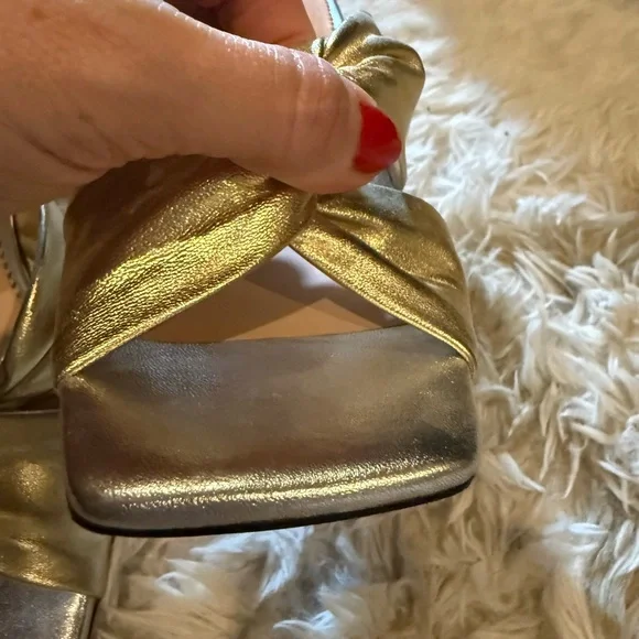 J. Crew Gold and Silver Leather Sandals - Picture 3 of 8